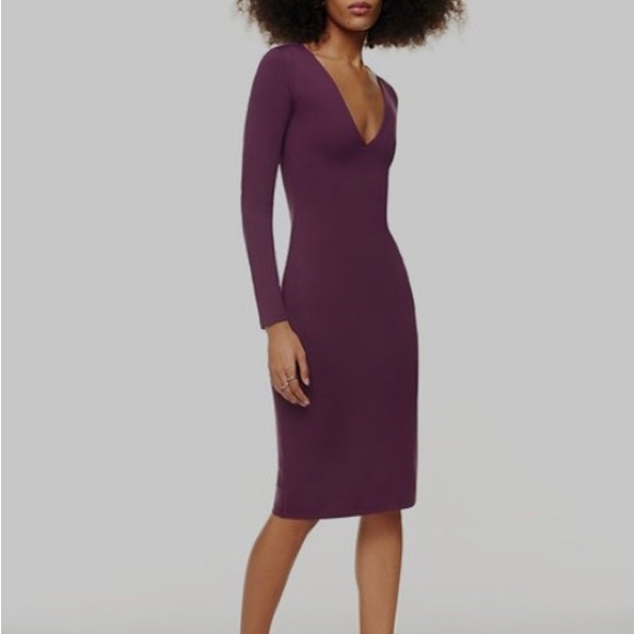 BNWT Aritzia Wilfred Free Burgundy Abby Dress, Size XXS - Picture 4 of 4